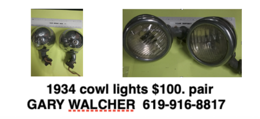 1934 Cowl lights for sale